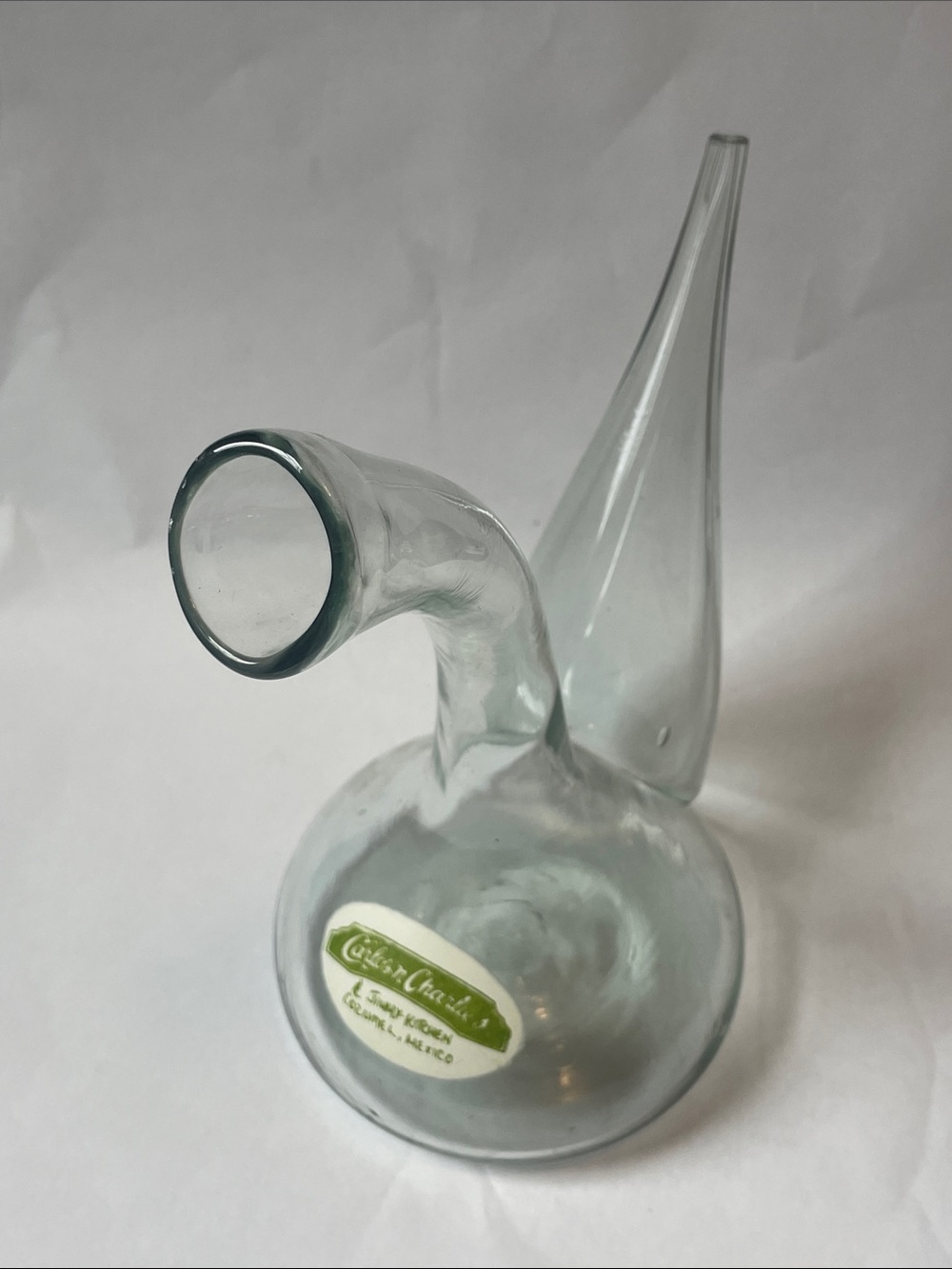 Vintage Porron Wine Decanter Pourer Recycled Glass Mexico Carlos N Charlie’s